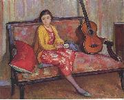 Henry Lebasques Nono and a Guitar Spain oil painting artist